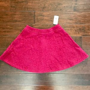 Burgundy lace skirt